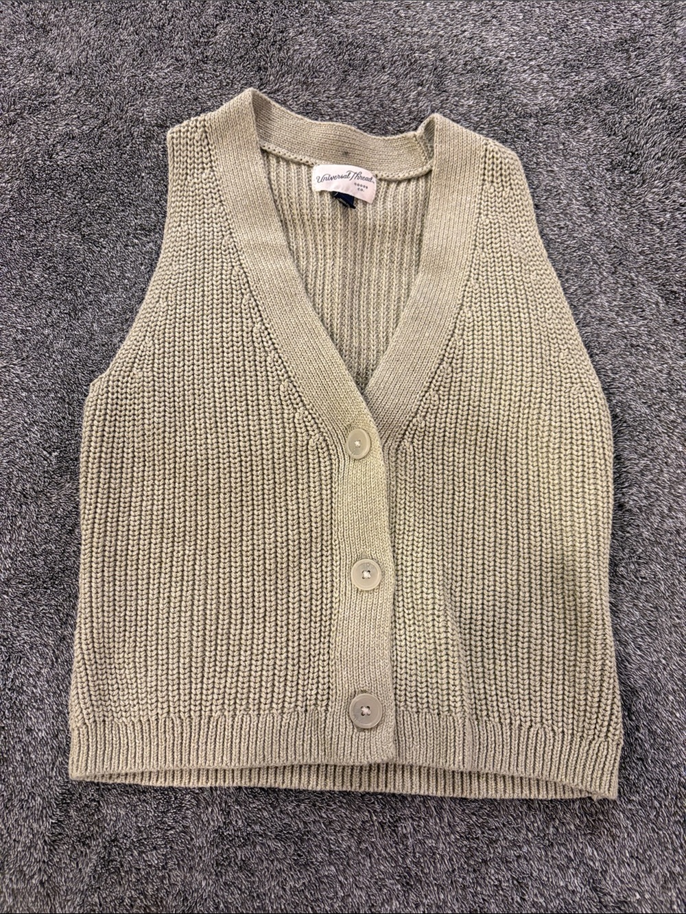 Universal Thread Olive Green V-Neck Button Knit Vest